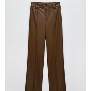 Zara full length faux leather pants